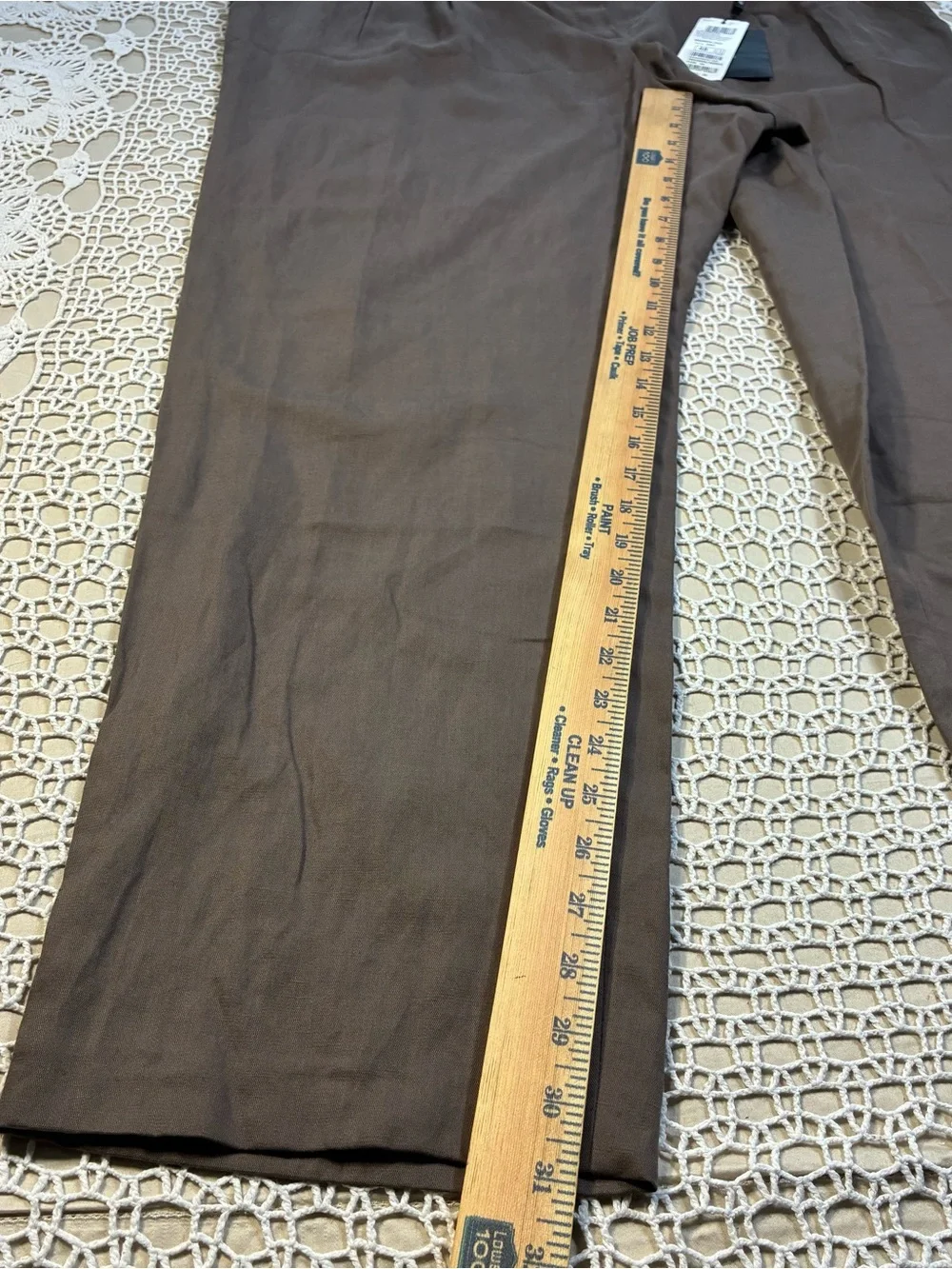 Basler Black Label Womens Linen Lyocell Pants Brown Pleated Dress EU 48 US 18